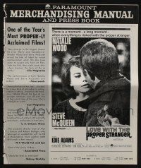 4s558 LOVE WITH THE PROPER STRANGER pressbook '64 romantic close up of Natalie Wood & Steve McQueen!