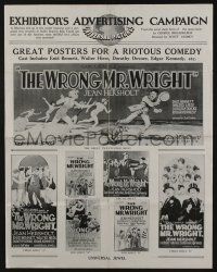 4s754 WRONG MR. WRIGHT pressbook '27 Jean Hersholt surrounded by Enid Bennett & sexy swimmers!
