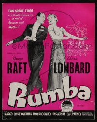4s309 RUMBA English press sheet R50s great image of George Raft & Carole Lombard dancing!