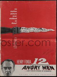 4s311 12 ANGRY MEN pressbook '57 Henry Fonda, Sidney Lumet courtroom classic!