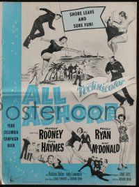 4s327 ALL ASHORE pressbook '52 Mickey Rooney, Peggy Ryan, Dick Haymes, Ray McDonald!