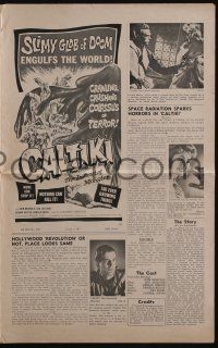 4s383 CALTIKI THE IMMORTAL MONSTER pressbook '60 Caltiki - il monstro immortale, cool images!