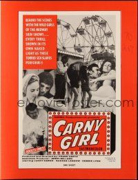 4s386 CARNY GIRL pressbook '70 behind the scenes with wild girls of the midway skin shows!
