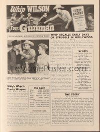 4s489 GUNMAN pressbook '52 cowboy Whip Wilson, Phyllis Coates, Fuzzy Knight