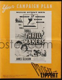 4s500 HOLLYWOOD THRILL MAKERS pressbook '54 movie stunt men, the unsung heroes of the screen!