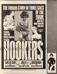 4s503 HOOKERS pressbook '67 the torrid story of three gals of the trade, how they make men pay!