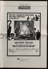 4s520 IN THE HEAT OF THE NIGHT pressbook '67 Sidney Poitier, Rod Steiger, Warren Oates!