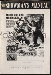 4s541 KING KONG VS. GODZILLA pressbook '63 Kingukongu tai Gojira, mightiest monsters of all time!