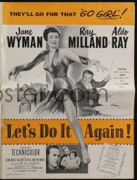 4s552 LET'S DO IT AGAIN pressbook '53 Ray Milland, art of sexy go go girl Jane Wyman!