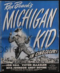 4s582 MICHIGAN KID pressbook '46 Rex Beach, cowboy Jon Hall, Rita Johnson, Victor McLaglen!