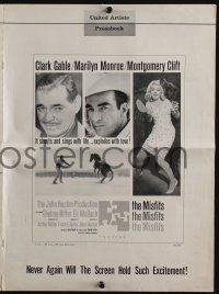 4s586 MISFITS pressbook '61 Huston, Clark Gable, Marilyn Monroe, Montgomery Clift, Hirschfeld art!