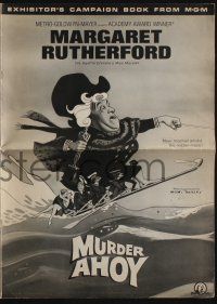 4s591 MURDER AHOY pressbook '64 art of Margaret Rutherford as Agatha Christie's Miss Marple!