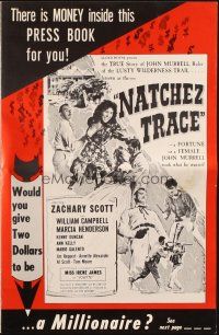 4s599 NATCHEZ TRACE pressbook '59 Zachary Scott, Irene James, you could win a million dollars!