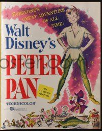 4s631 PETER PAN pressbook R58 Walt Disney animated cartoon fantasy classic!