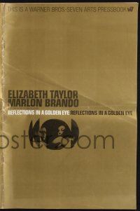 4s653 REFLECTIONS IN A GOLDEN EYE pressbook '67 Huston, image of Elizabeth Taylor & Marlon Brando!