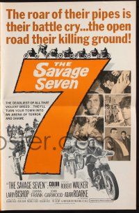 4s668 SAVAGE SEVEN pressbook '68 AIP, bad bikers, the open road their killing ground!