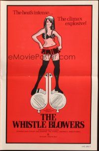 4s742 WHISTLE BLOWERS pressbook '72 art of sexy Tanya Tickler, the climax is explosive, x-rated!