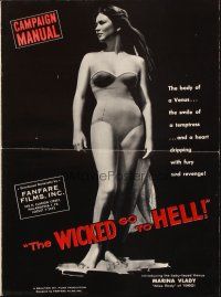 4s745 WICKED GO TO HELL pressbook '60 sexiest image of baby-faced Venus Marina Vlady!