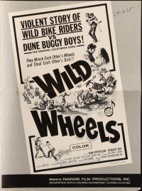 4s747 WILD WHEELS pressbook '69 teen rebels wreck each other's wheels & steal each other's girls!