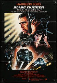 4t084 BLADE RUNNER int'l 1sh R92 Ridley Scott sci-fi classic, art of Harrison Ford by John Alvin!