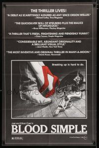 4t087 BLOOD SIMPLE 1sh '85 Joel & Ethan Coen, cool film noir gun image!