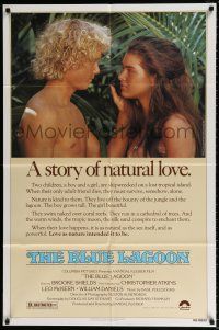4t089 BLUE LAGOON 1sh '80 sexy young Brooke Shields & Christopher Atkins!