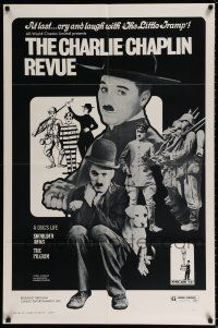 4t128 CHAPLIN REVUE 1sh R73 Charlie comedy compilation, many images of the star!