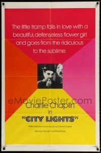 4t139 CITY LIGHTS 1sh R72 boxer Charlie Chaplin w/pretty Virginia Cherrill!