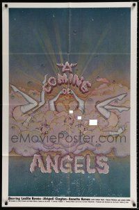 4t146 COMING OF ANGELS 1sh '77 Leslie Bovee, Jamie Gillis, unusual sexy artwork!