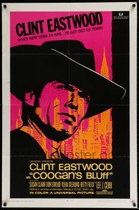 4t153 COOGAN'S BLUFF 1sh '68 art of Clint Eastwood in New York City, directed by Don Siegel!