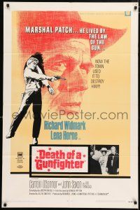 4t181 DEATH OF A GUNFIGHTER 1sh '69 art of Richard Widmark, he lived by the law of the gun!