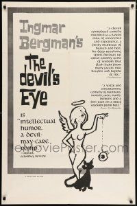 4t188 DEVIL'S EYE 1sh '62 Ingmar Bergman directed, Jarl Kulle, Bibi Andersson & Stig Jarrel!