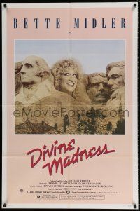 4t196 DIVINE MADNESS style A 1sh '80 wacky image of Bette Midler as part of Mt. Rushmore!