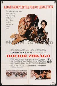 4t202 DOCTOR ZHIVAGO 1sh R80 Omar Sharif, Julie Christie, David Lean English epic, Terpning art!