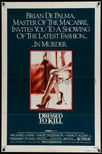 4t209 DRESSED TO KILL 1sh '80 Brian De Palma shows you the latest fashion in murder, sexy legs!