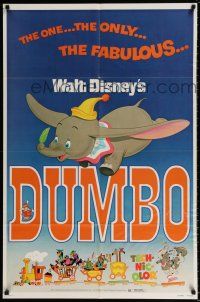4t214 DUMBO 1sh R76 art from Walt Disney cartoon classic, a riot of fun and songs!