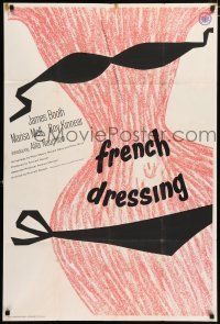 4t278 FRENCH DRESSING English 1sh '64 Ken Russell directed, James Booth, sexy artwork!
