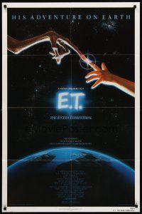 4t215 E.T. THE EXTRA TERRESTRIAL 1sh '82 Drew Barrymore, Steven Spielberg classic, Alvin art!