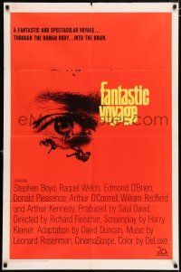 4t238 FANTASTIC VOYAGE 1sh '66 best art of tiny people going to the human brain!