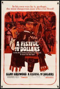 4t258 FISTFUL OF DOLLARS 1sh '67 Sergio Leone, David Blossom art of Clint Eastwood!