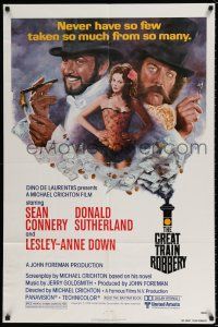 4t325 GREAT TRAIN ROBBERY 1sh '79 art of Sean Connery, Sutherland & Down by Jung!