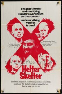 4t353 HELTER SKELTER 1sh '76 Steve Railsback as Charles Manson, wild creepy family!