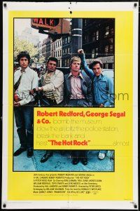 4t370 HOT ROCK 1sh '72 Robert Redford, George Segal, cool cast portrait on the street!
