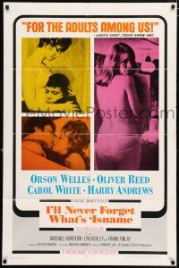 4t388 I'LL NEVER FORGET WHAT'S'ISNAME 1sh '68 Orson Welles, sexy Carol White, Michael Winner!