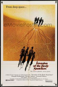4t402 INVASION OF THE BODY SNATCHERS advance 1sh '78 Kaufman classic remake of space invaders!