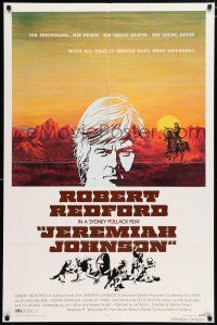4t412 JEREMIAH JOHNSON style B 1sh '72 cool artwork of Robert Redford, directed by Sydney Pollack!