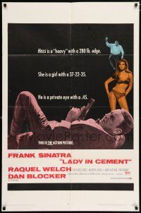 4t435 LADY IN CEMENT 1sh '68 Frank Sinatra with a .45 & sexy Raquel Welch with a 37-22-35!