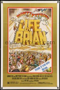 4t456 LIFE OF BRIAN signed style B 1sh '79 by artist William Stout, Monty Python religious comedy!