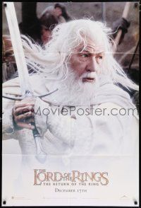 4t472 LORD OF THE RINGS: THE RETURN OF THE KING int'l advance DS 1sh '03 Ian McKellan as Gandalf!