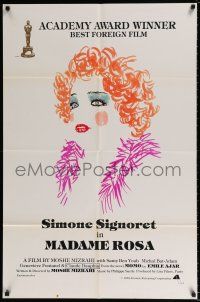 4t490 MADAME ROSA 1sh '78 La vie devant soi, cool artwork of Simone Signoret, French!